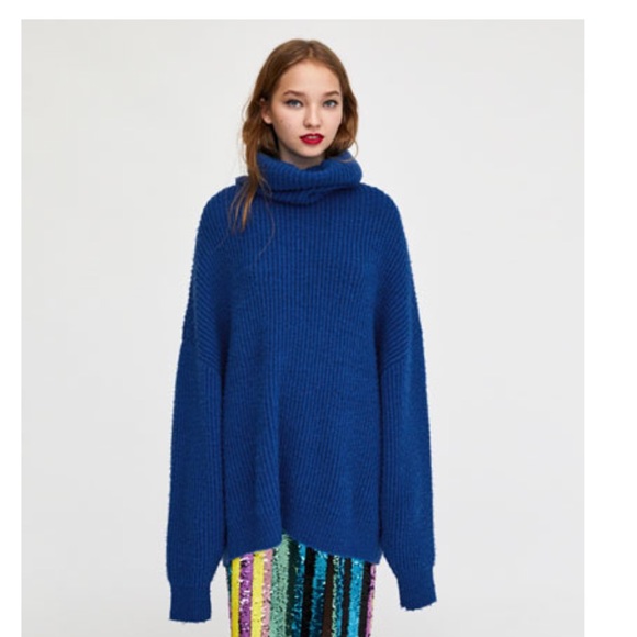 black polo neck jumper zara